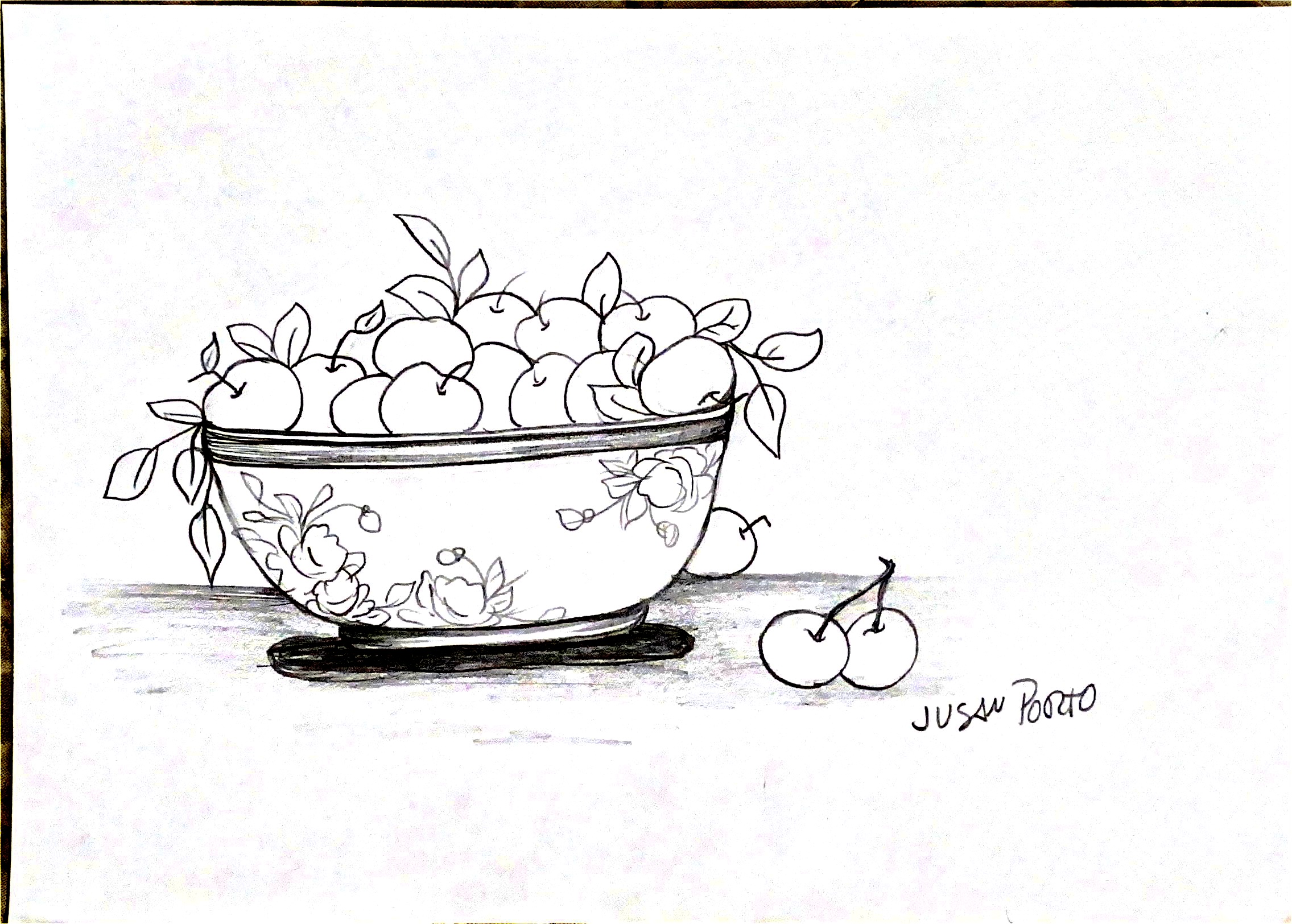 Riscos de frutas para pintura em tecido